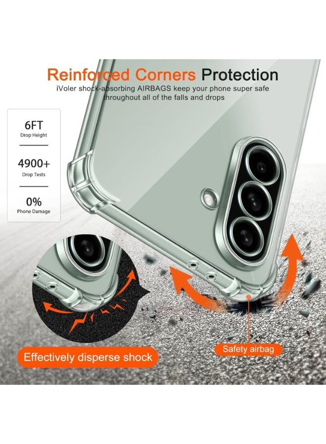 إينيكس جراب حماية لهاتف سامسونج جالاكسي A56، غطاء خلفي من السيليكون الناعم مع وسادة هوائية، مقاوم للصدمات والخدوش، غطاء واقٍ شفاف للزوايا - Image 3